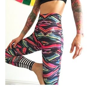 Adidas multi color high waist tights